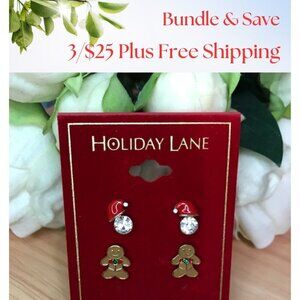 3/$25 Holiday Lane Gold-Tone 2-Pc. Set Holiday-Theme Earrings